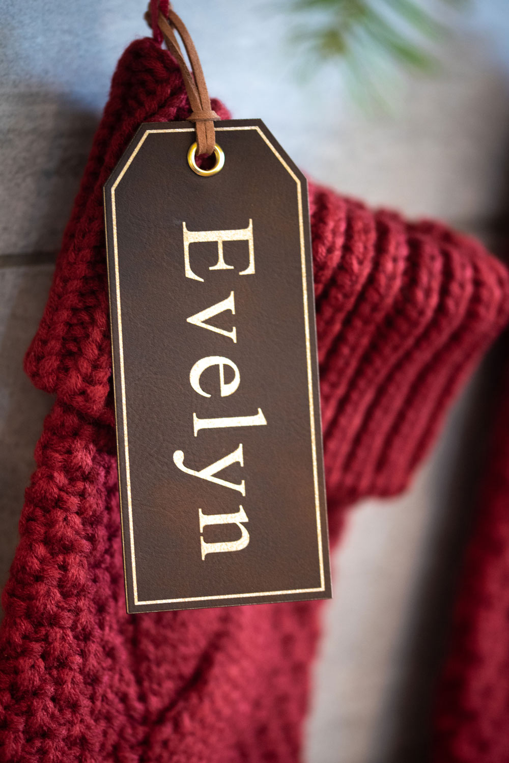 Personalized Christmas Stocking Tags - Leather Tags