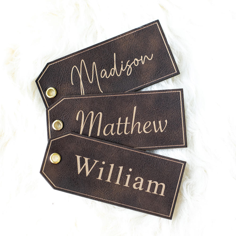Personalized Christmas Stocking Tags - Leather Tags