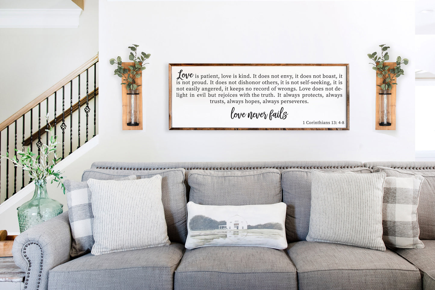 Love Never Fails - Wood Frame Sign #PHS44