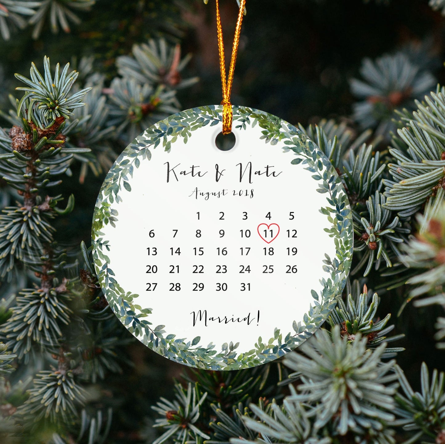 Personalized Married Ornament - Gift for the Couple - Wedding Gift - Our First Christmas Married OR46