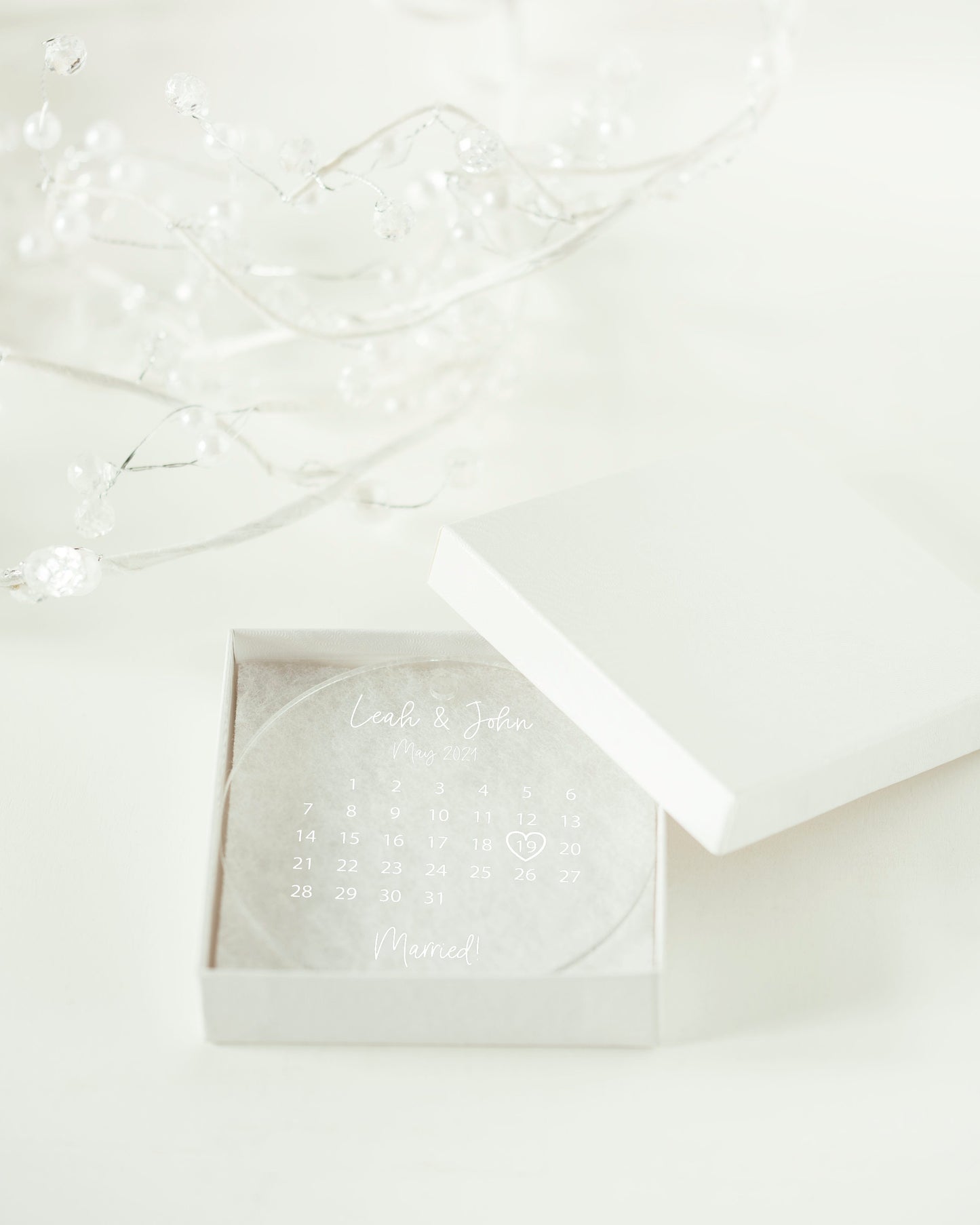 Personalized Married Ornament - Clear Acrylic - Mr & Mrs - Our First Christmas - Gift for the Couple - Wedding Gift - AO13