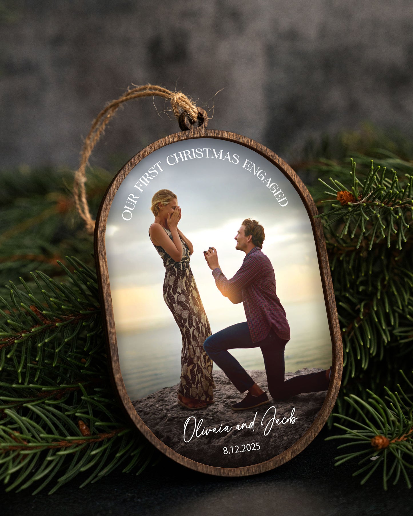 First Christmas Married Ornament With Photo - Personalized Christmas Keepsake