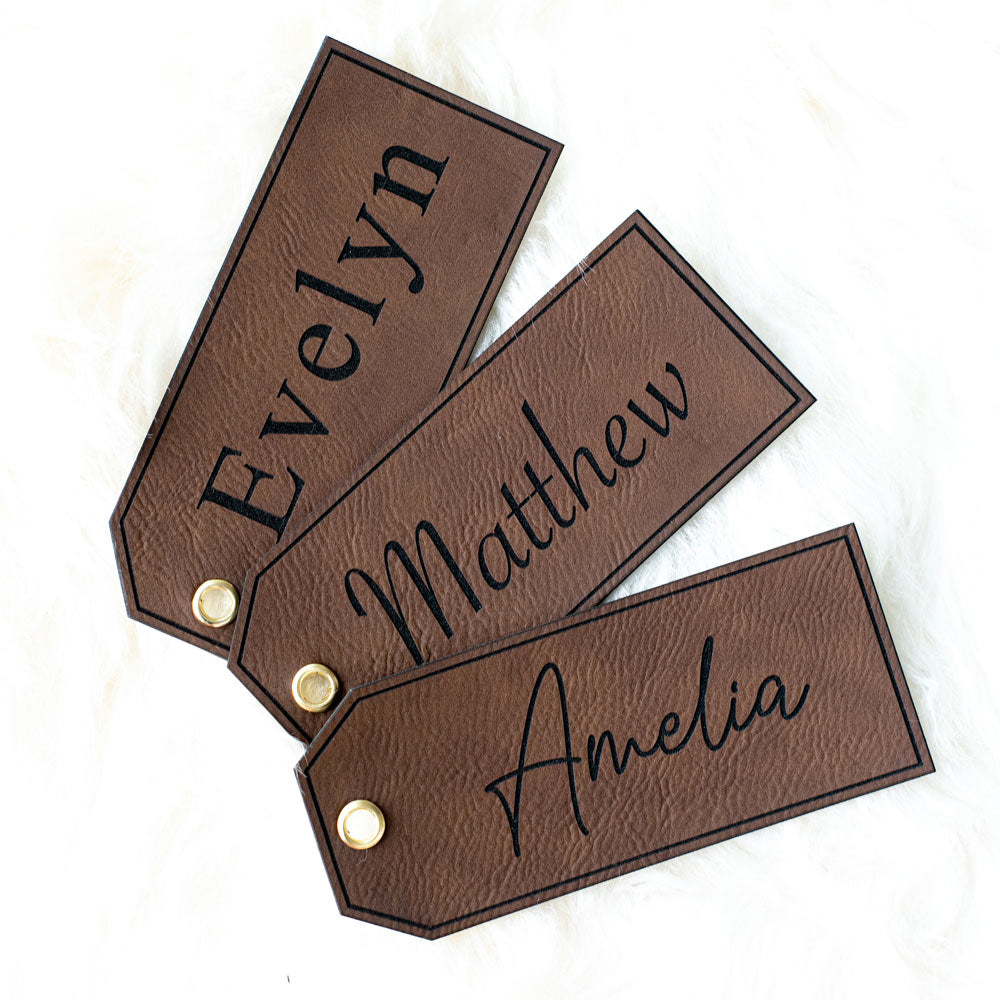 Personalized Christmas Stocking Tags - Leather Tags