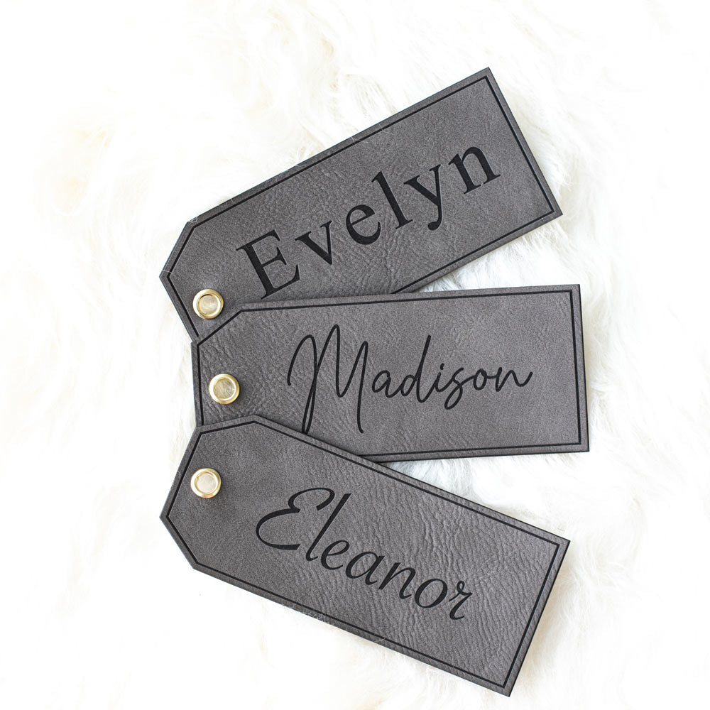 Personalized Christmas Stocking Tags - Leather Tags