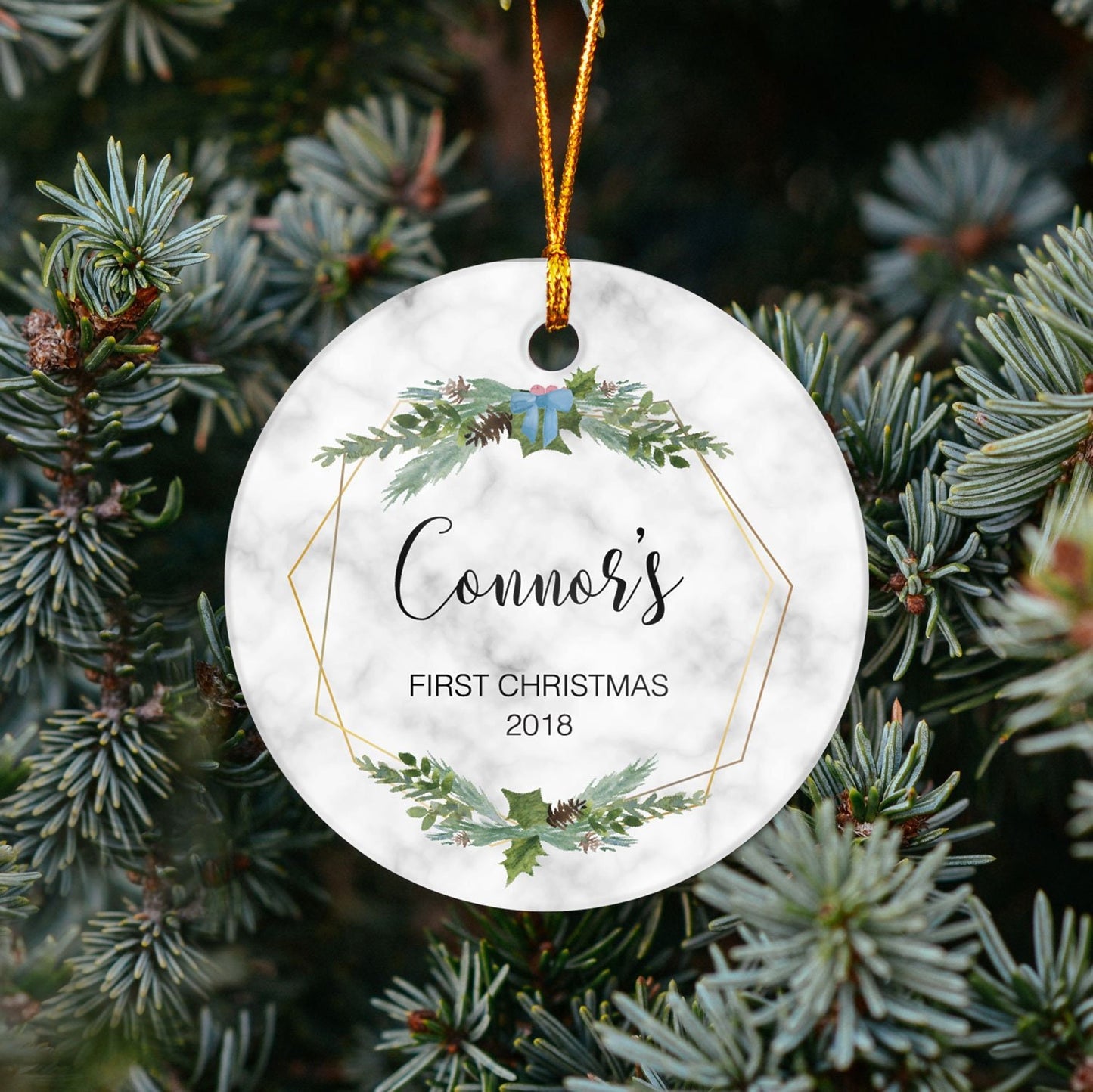 Baby's first Christmas Ornament - Personalized Ornament - Baby Boy - OR15