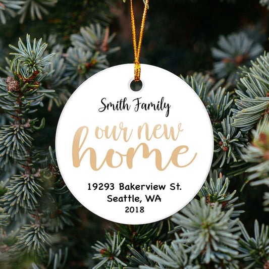 Our New Home Ornament - Personalized Ornament- Housewarming Gift - Our First Christmas At - Family Ornament OR30