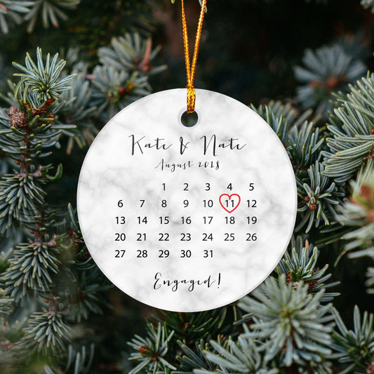 Personalized Engaged Ornament - Gift for the Couple - Engagement Gift - Our First Christmas Together OR23