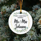 Personalized First Christmas Married Ornament - Gift for the Couple - Wedding Gift - Our First Christmas - Mr and Mrs - OR42