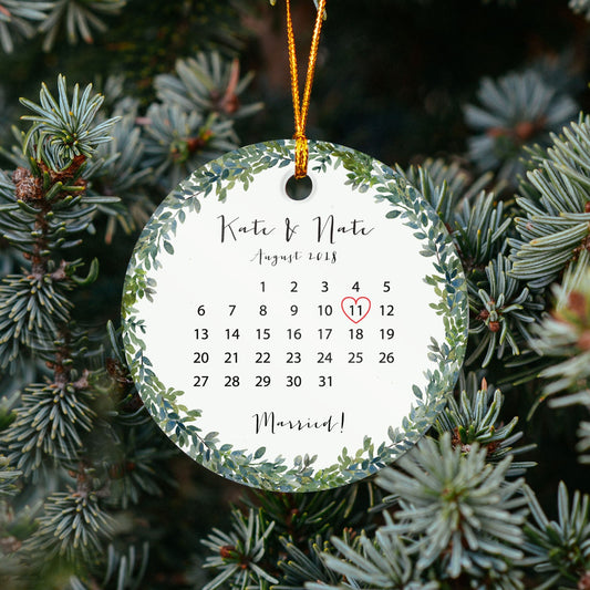 Personalized Married Ornament - Gift for the Couple - Wedding Gift - Our First Christmas Married OR46